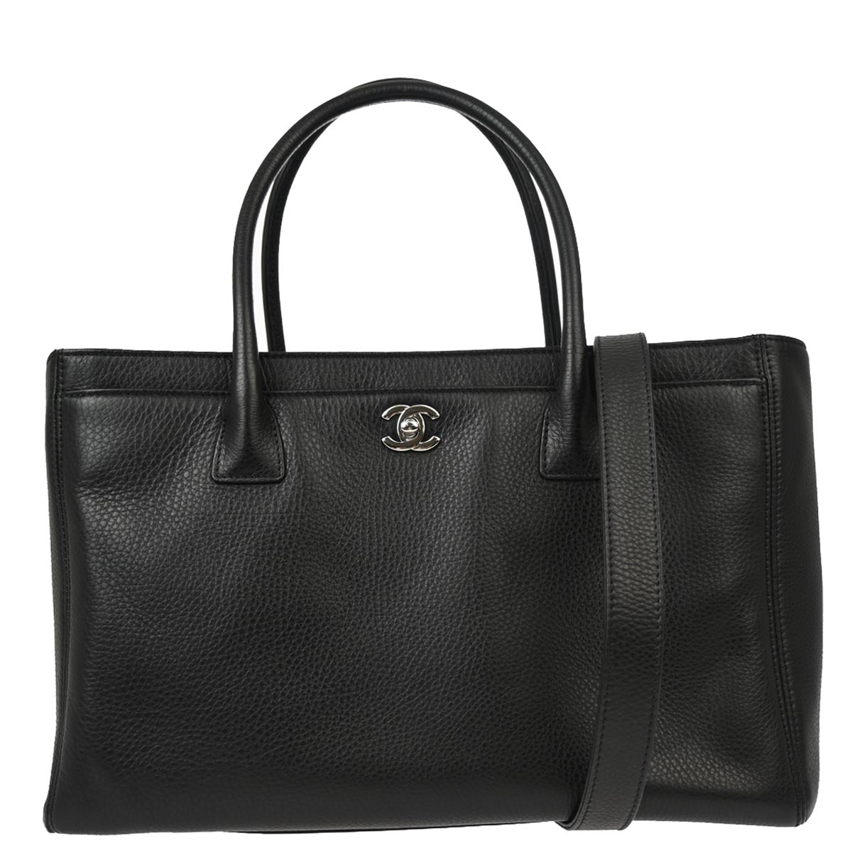 Chanel 2014 Black Calfskin Executive 2way Tote Shoulder Handbag