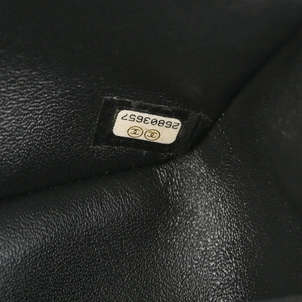 Chanel 2018-2019 Black Lambskin Chevron Classic Single Flap Shoulder Bag