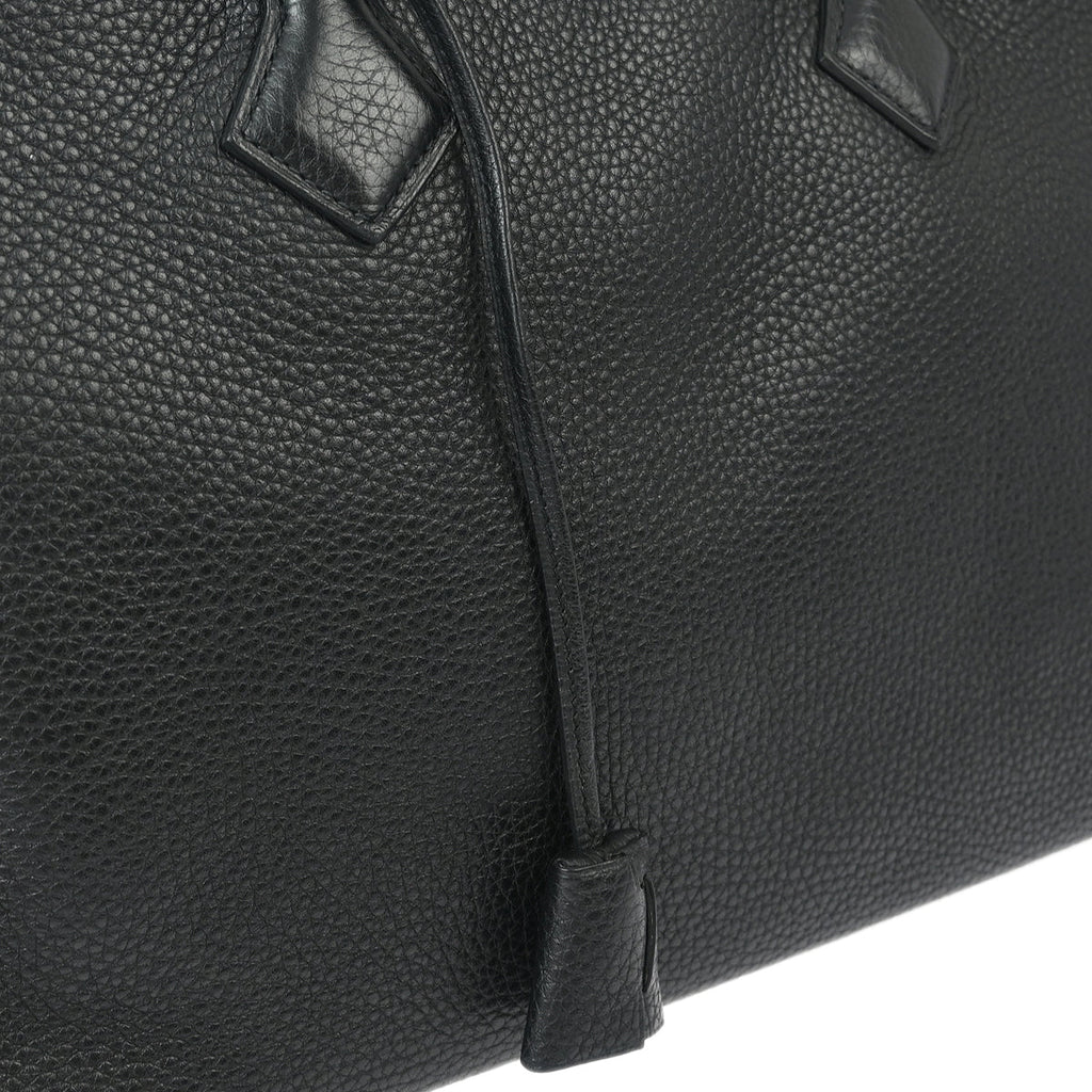 Hermes 2015 Black Taurillon Clemence Victoria 35 Handbag