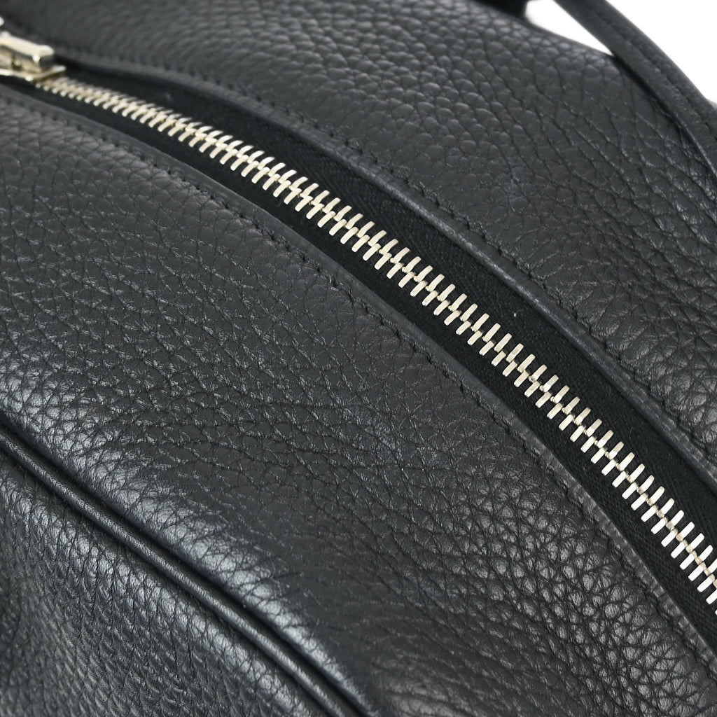 Hermes 2015 Black Taurillon Clemence Victoria 35 Handbag
