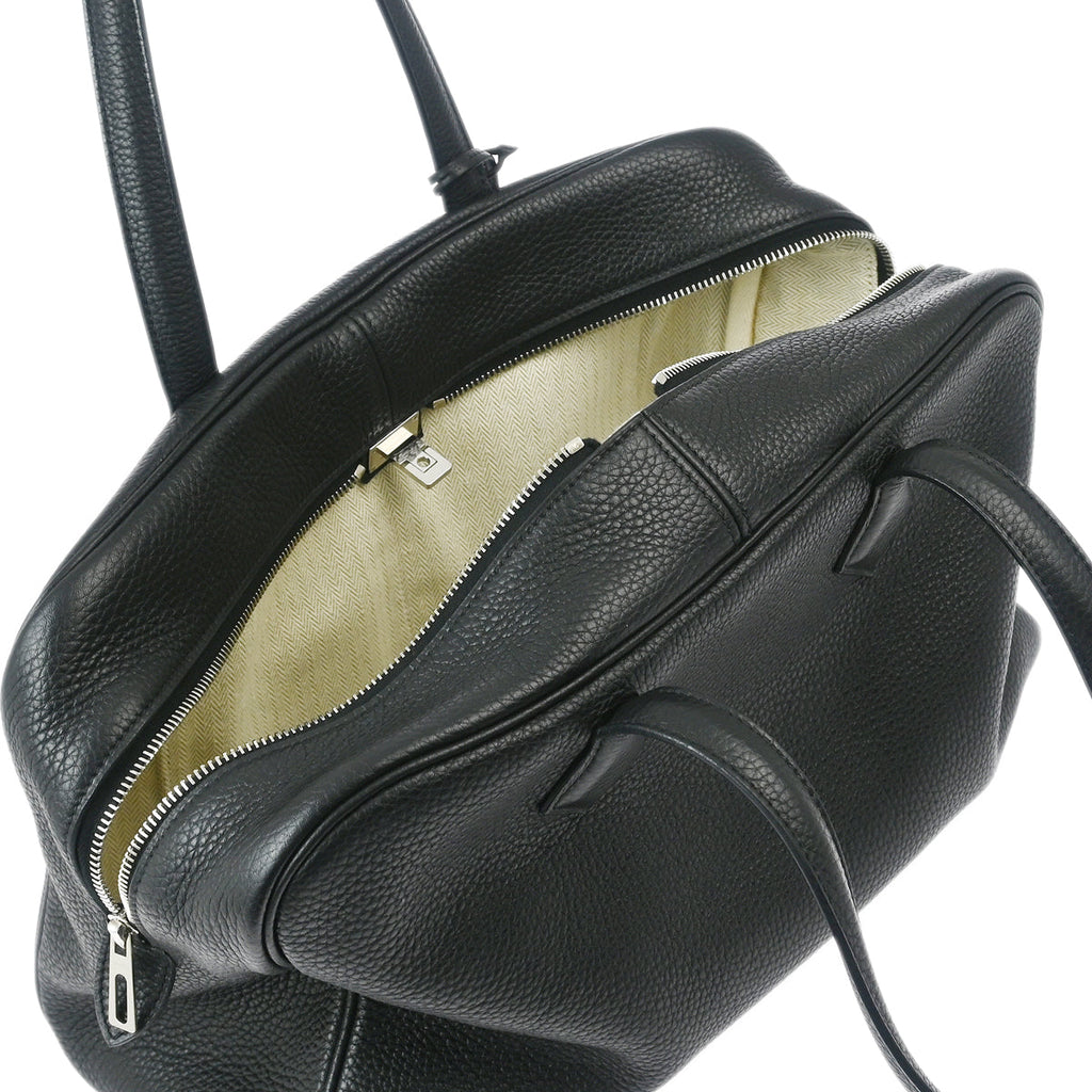 Hermes 2015 Black Taurillon Clemence Victoria 35 Handbag