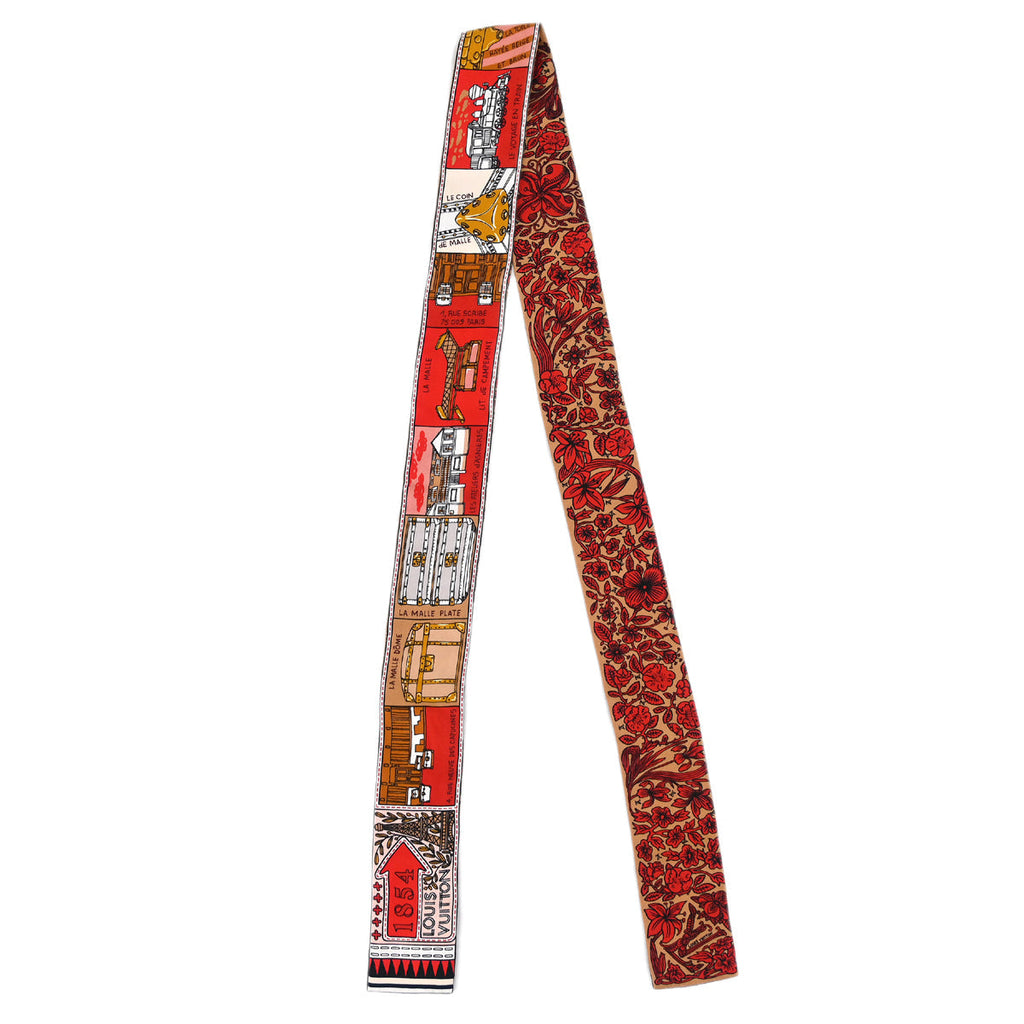 Louis Vuitton Red Bandeau BB Scarf M70856 Small New