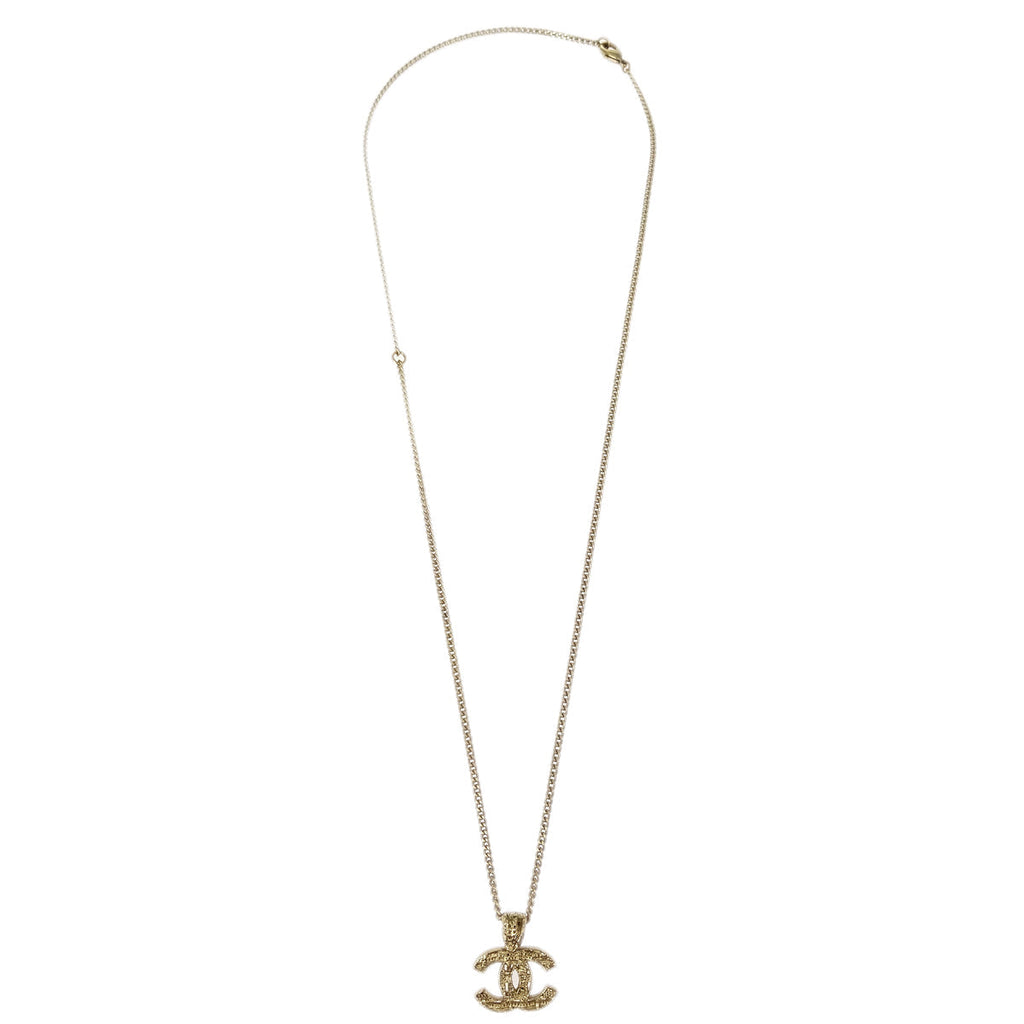 Chanel Gold CC Chain Pendant Necklace A14K