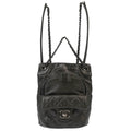 Chanel 2015-2016 Metallic Black Lambskin Backpack