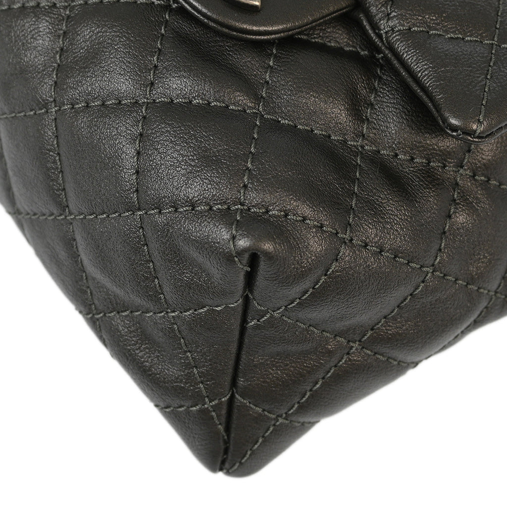 Chanel 2015-2016 Metallic Black Lambskin Backpack
