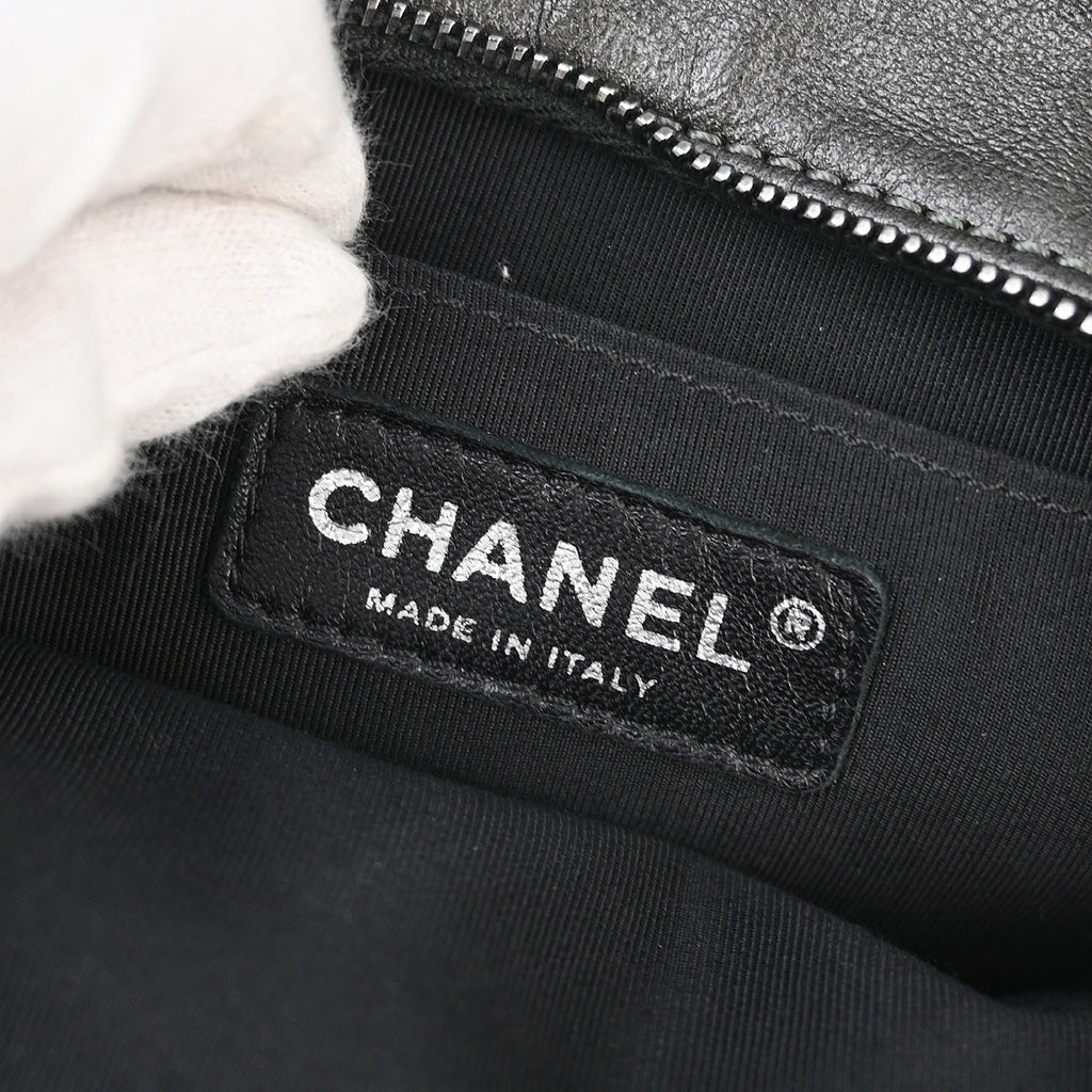 Chanel 2015-2016 Metallic Black Lambskin Backpack