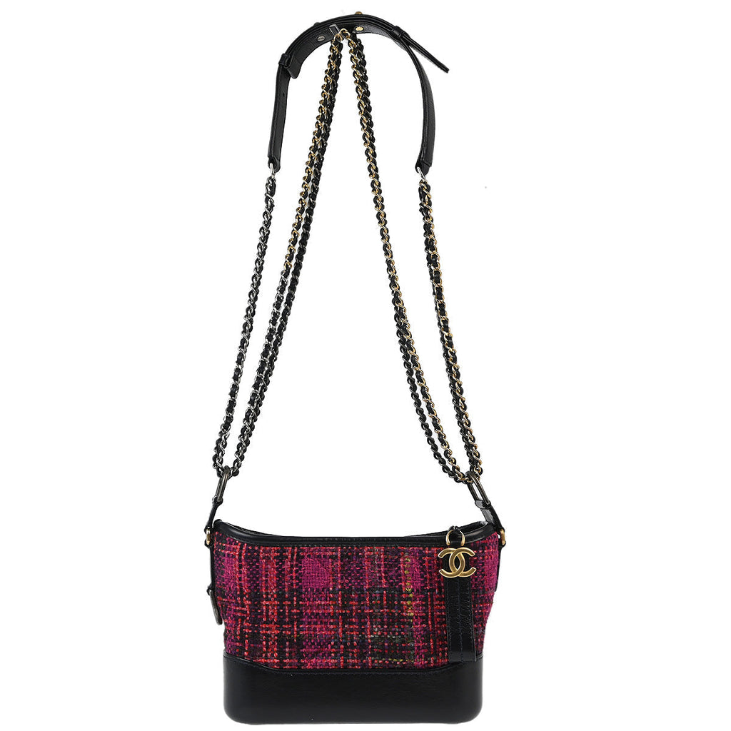 Chanel 2018-2019 Navy Tweed Calfskin Gabrielle Small Shoulder Bag