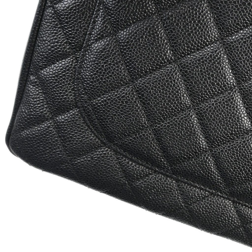 Chanel 2012 Black Caviar Grand Shopping Tote GST Chain Handbag