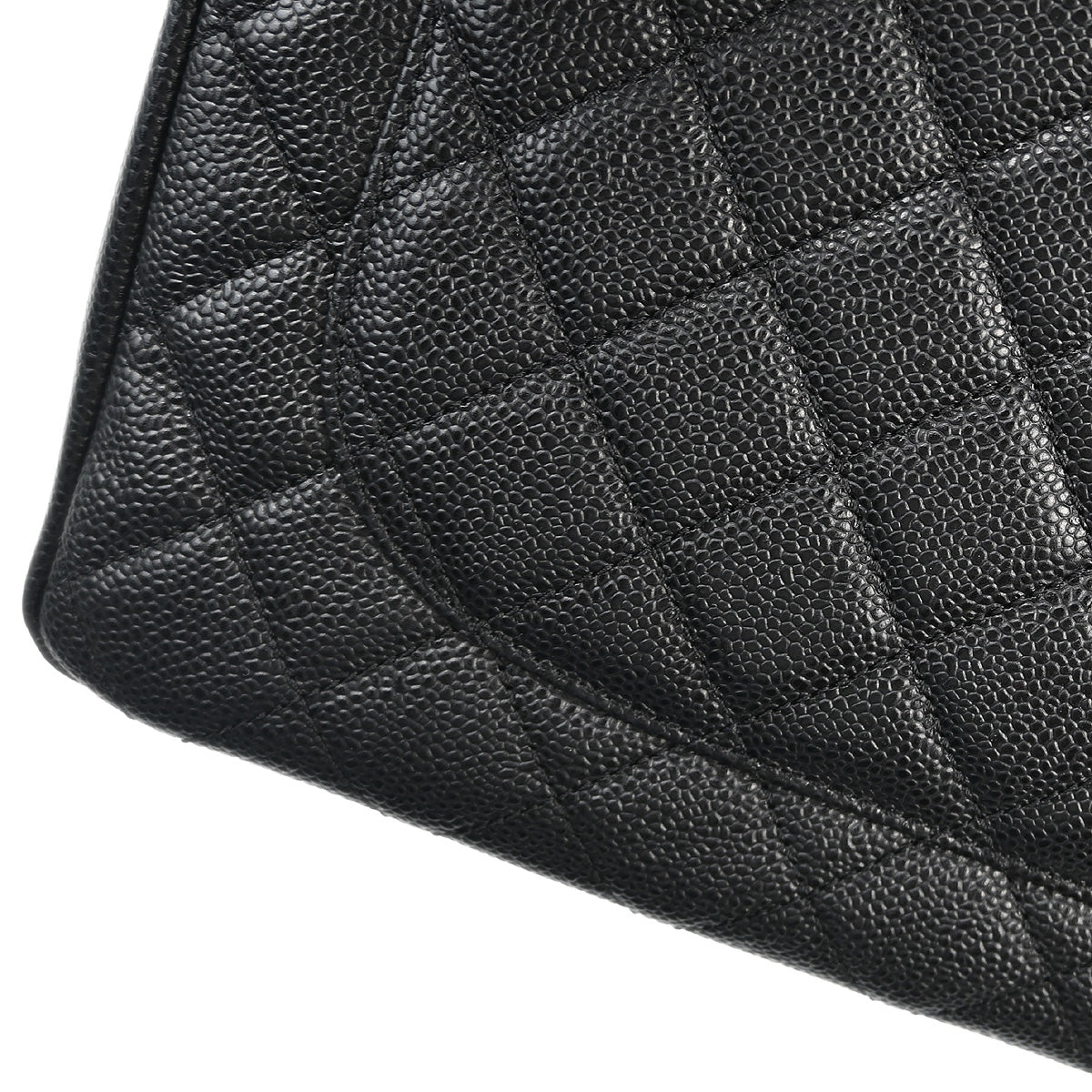 Chanel 2012 Black Caviar Grand Shopping Tote GST Chain Handbag