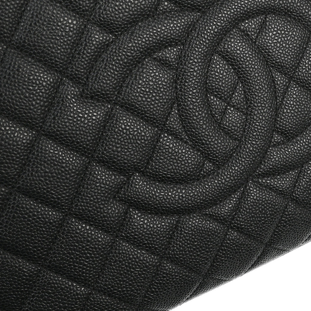 Chanel 2012 Black Caviar Grand Shopping Tote GST Chain Handbag