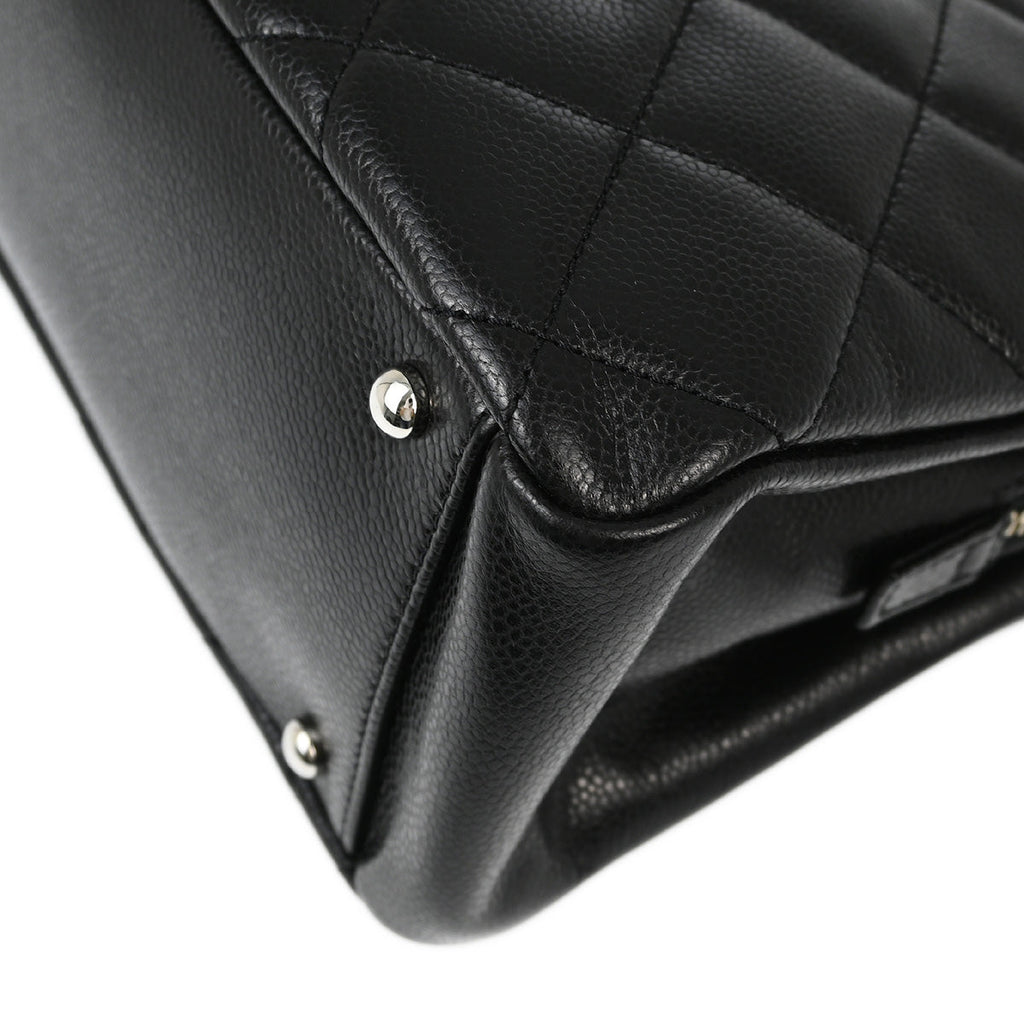 Chanel 2013-2014 Black Caviar Chain Tote Handbag