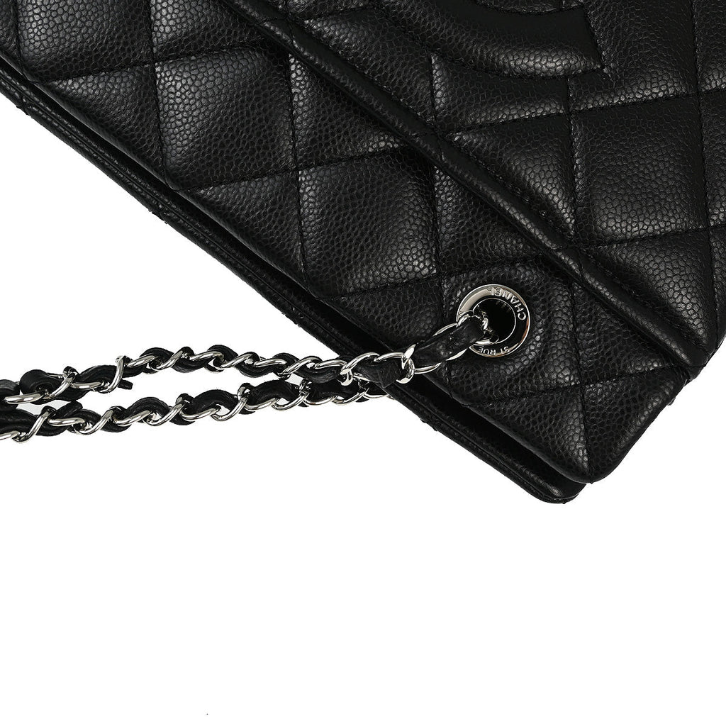 Chanel 2013-2014 Black Caviar Chain Tote Handbag