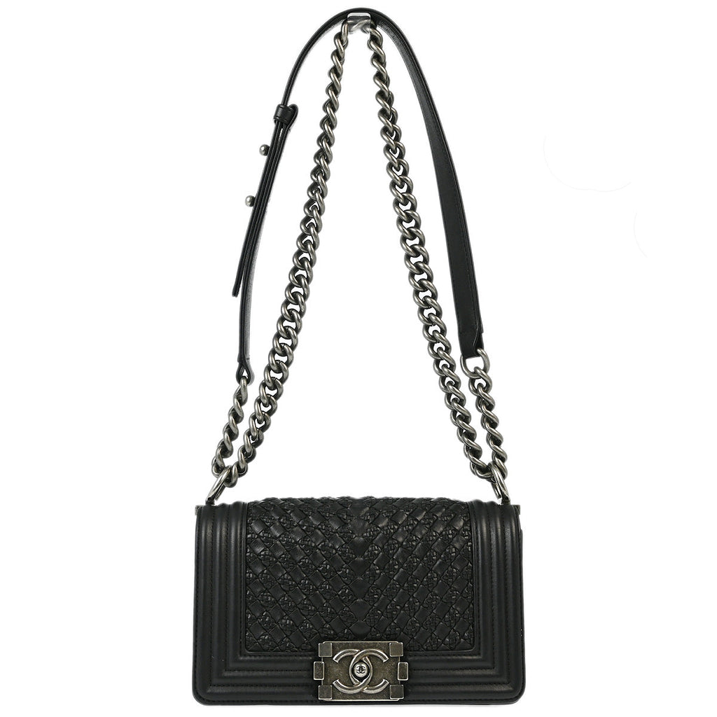 Chanel 2018 Braided Calfskin Boy Small