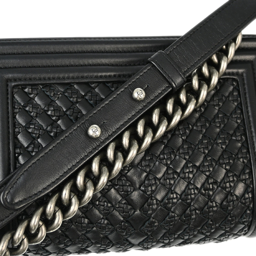 Chanel 2018 Braided Calfskin Boy Small