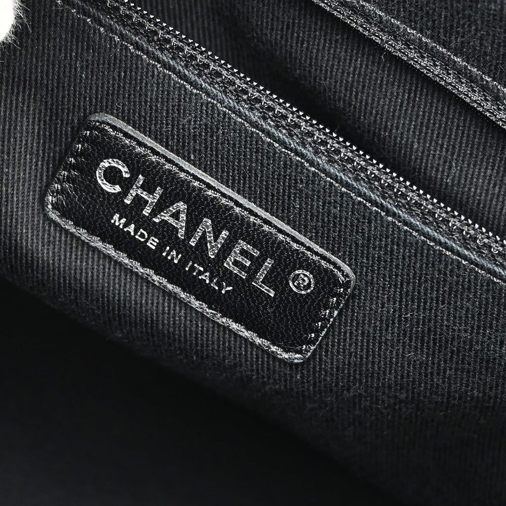 Chanel 2012-2013 Black Caviar Chain Tote Handbag