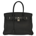 Hermes 2010 Black Taurillon Clemence Birkin 30 Handbag