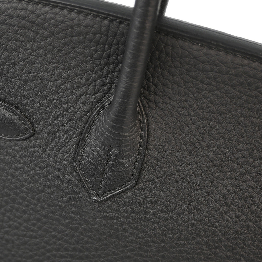 Hermes 2010 Black Taurillon Clemence Birkin 30 Handbag