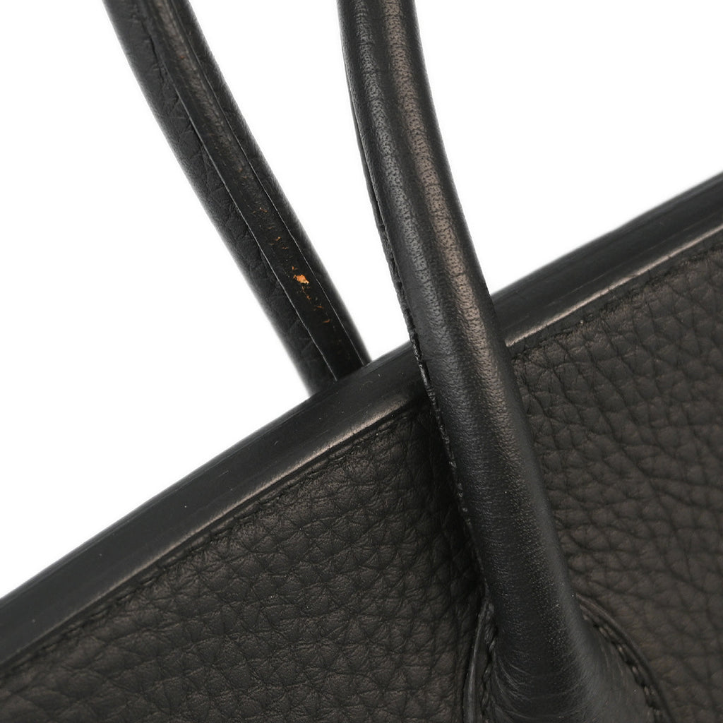 Hermes 2010 Black Taurillon Clemence Birkin 30 Handbag