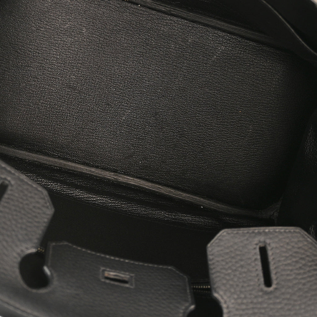 Hermes 2010 Black Taurillon Clemence Birkin 30 Handbag