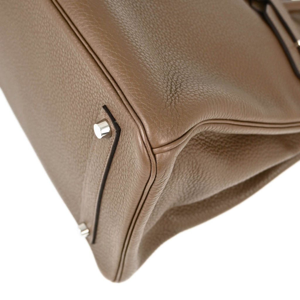 Hermes 2014 Brown Taurillon Clemence Birkin 35 Handbag