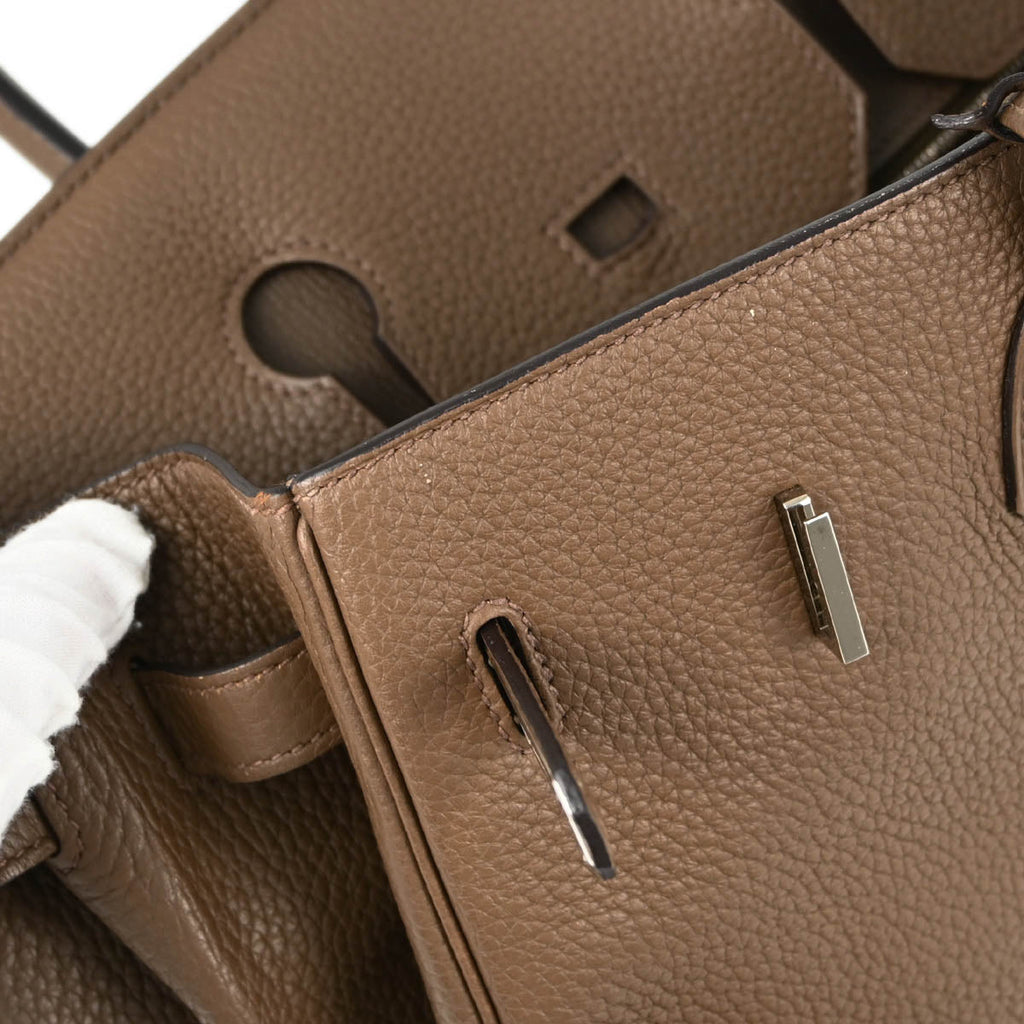 Hermes 2014 Brown Taurillon Clemence Birkin 35 Handbag