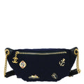 Chanel 2018-2019 Navy Felt Lambskin Paris-Hamburg Waist Bum Bag