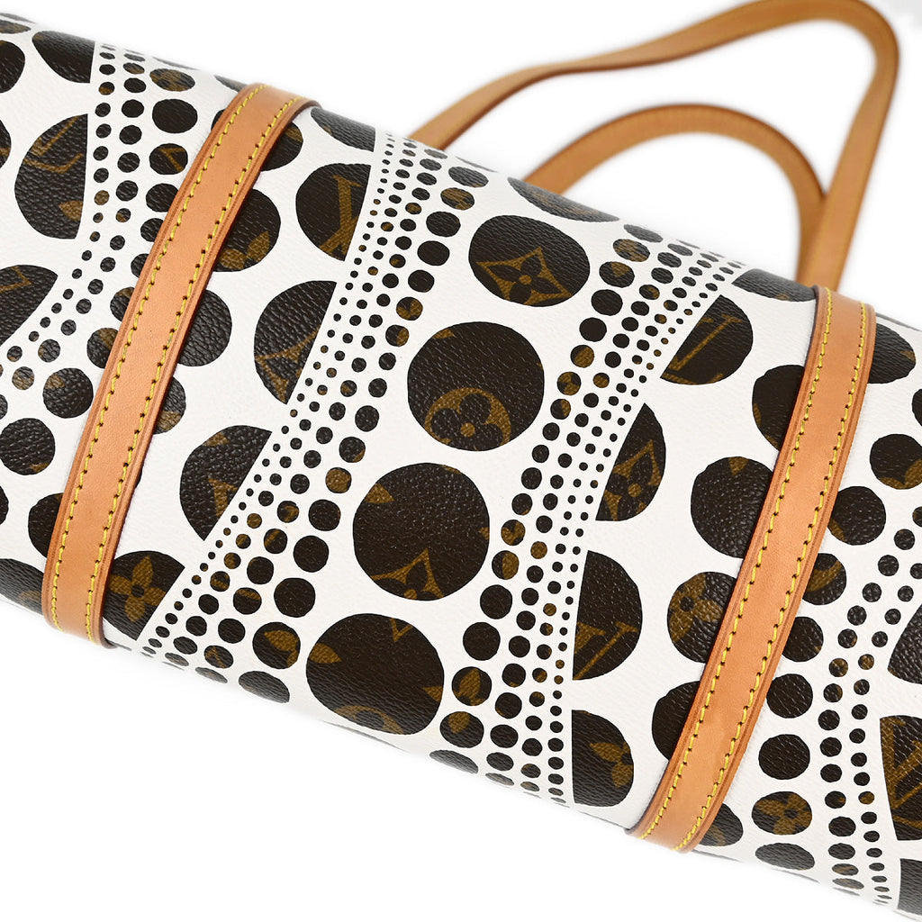 Louis Vuitton 2012 White Pumpkin Dot Papillon GM Handbag M40687