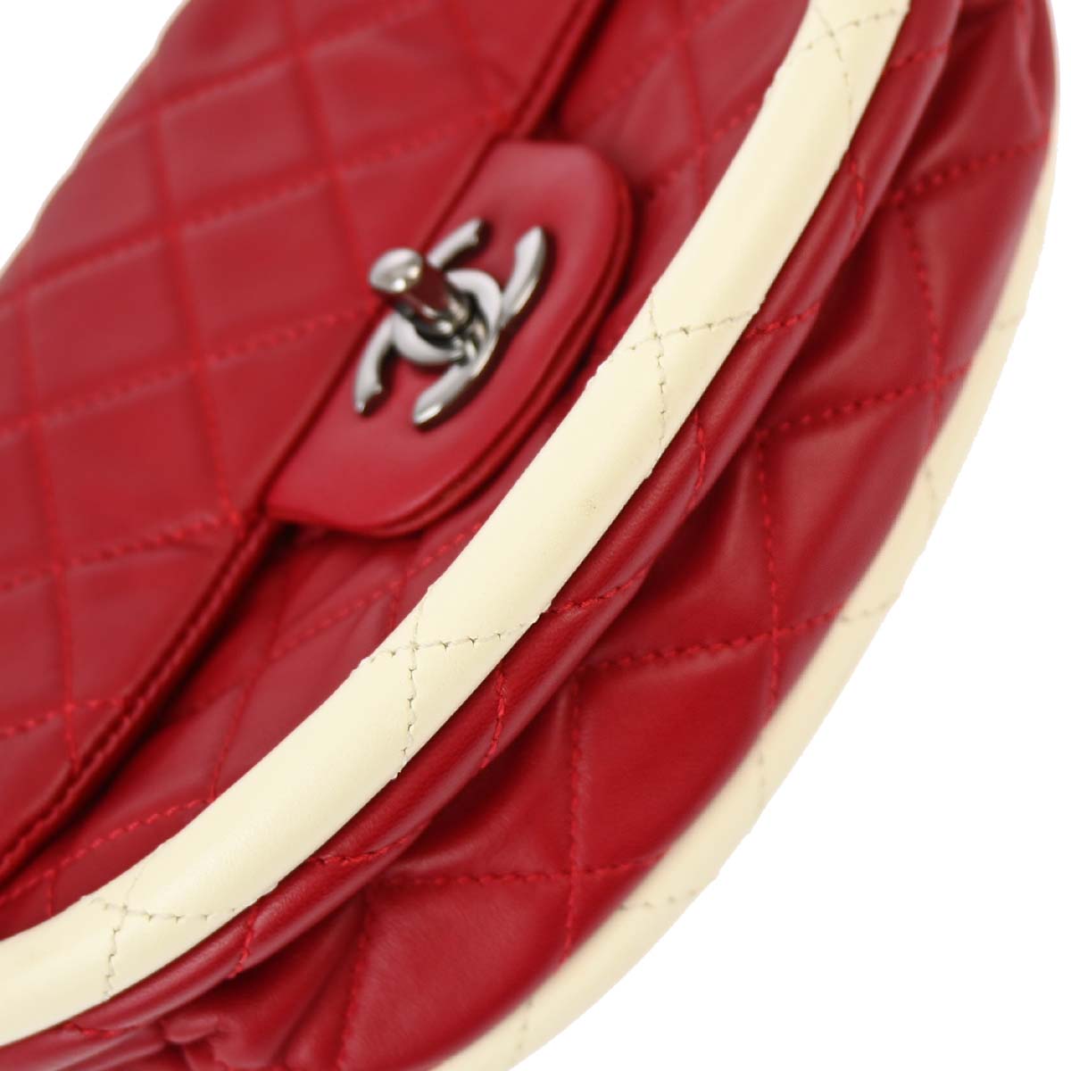 Chanel 2013-2014 Red Lambskin Small Hula Hoop Handbag