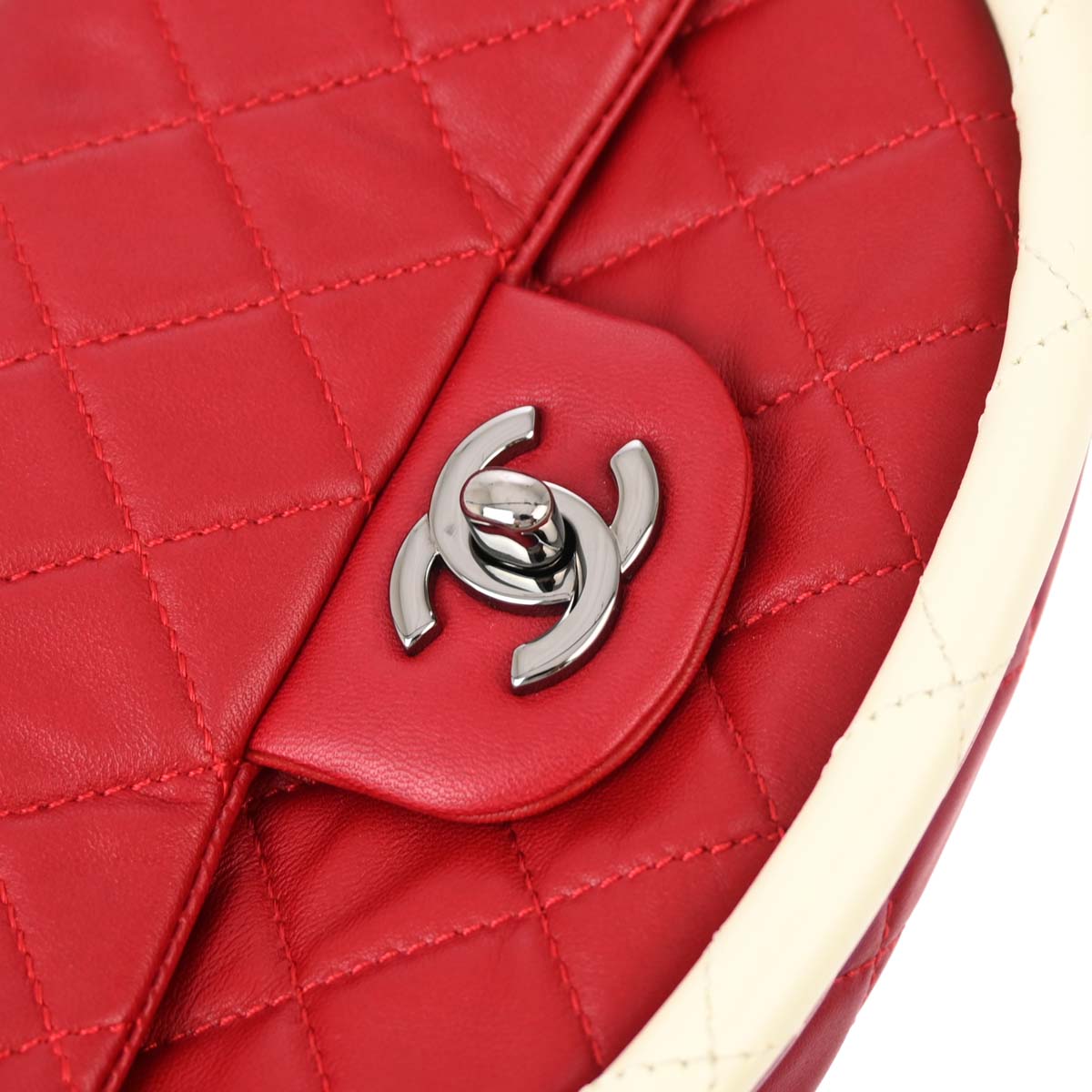 Chanel 2013-2014 Red Lambskin Small Hula Hoop Handbag