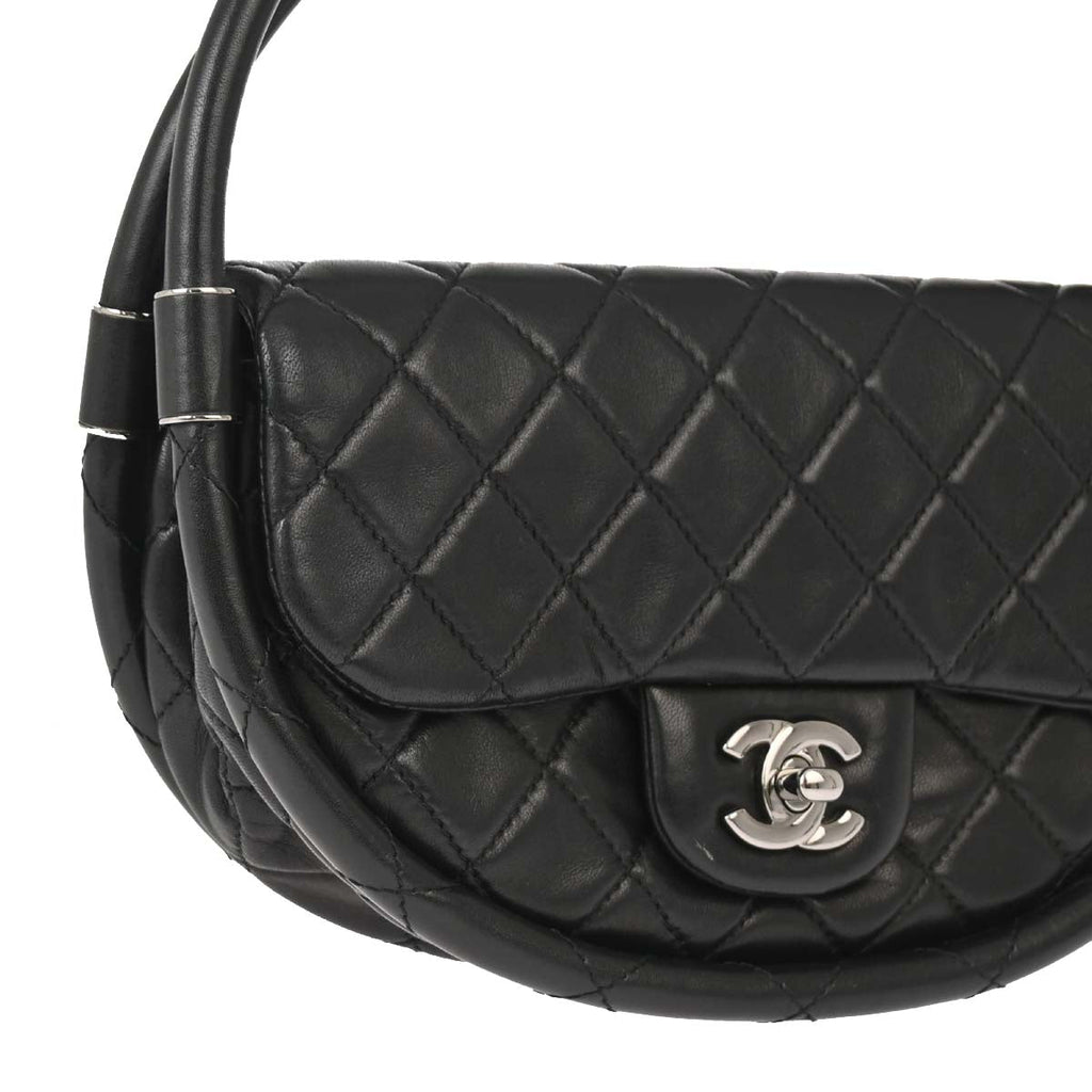 Chanel 2013-2014 Black Lambskin Hula Hoop Handbag