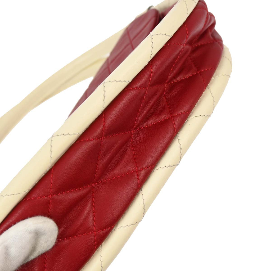 Chanel 2013-2014 Red Lambskin Medium Hula Hoop Handbag