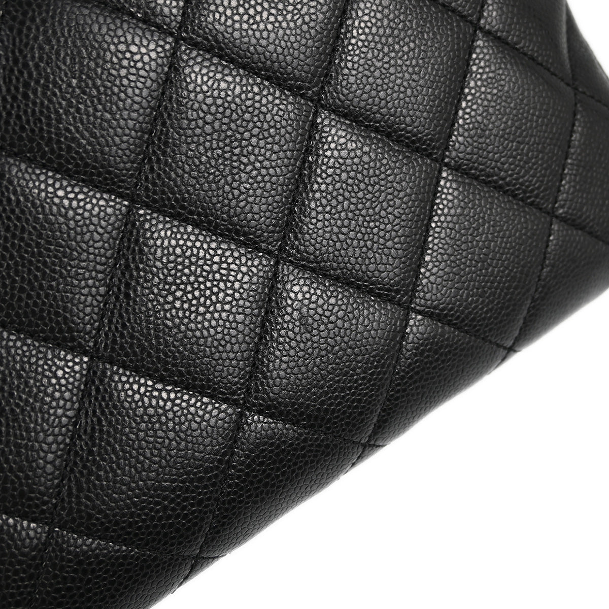 Chanel 2013-2014 Black Caviar Chain Shoulder Tote Bag