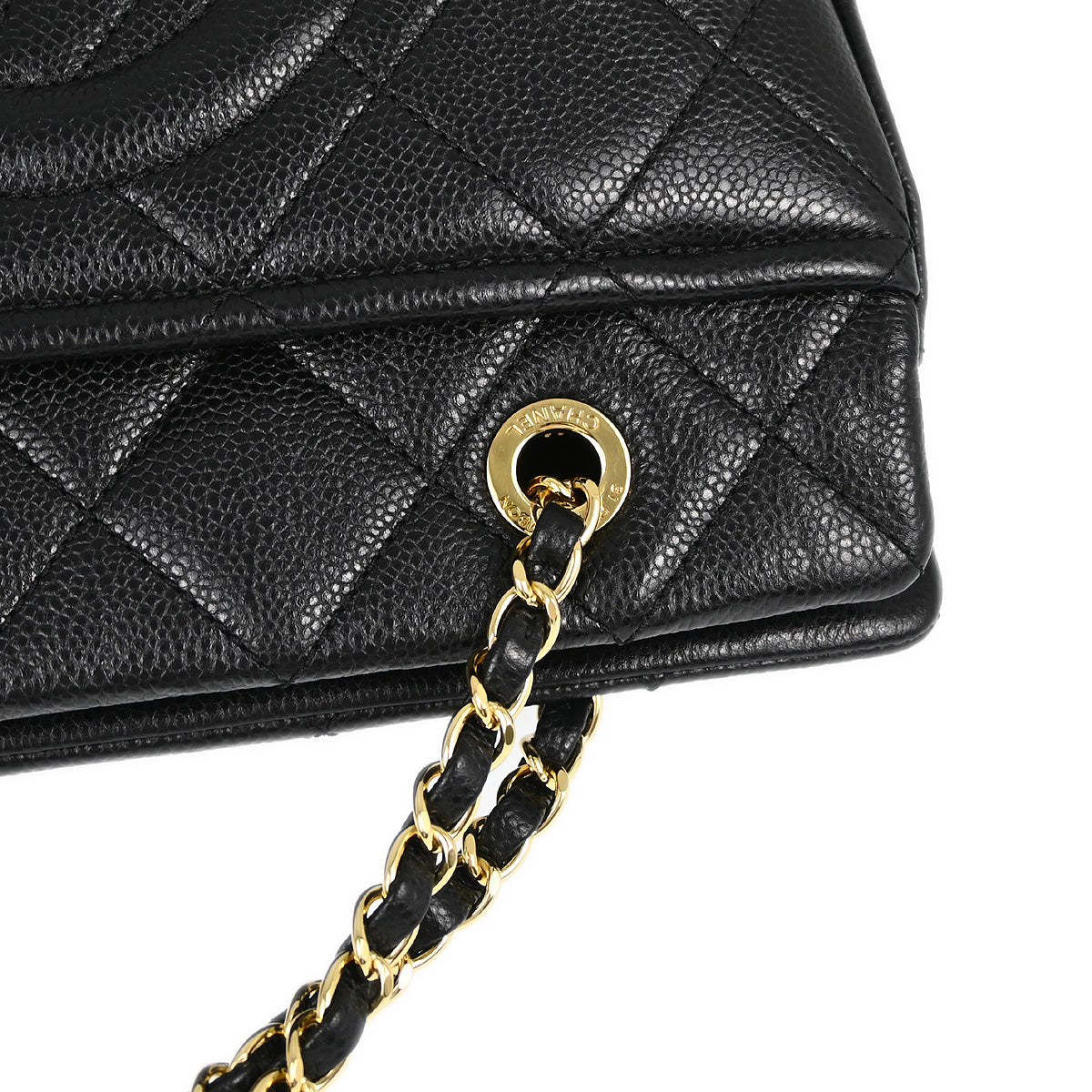 Chanel 2013-2014 Black Caviar Chain Shoulder Tote Bag