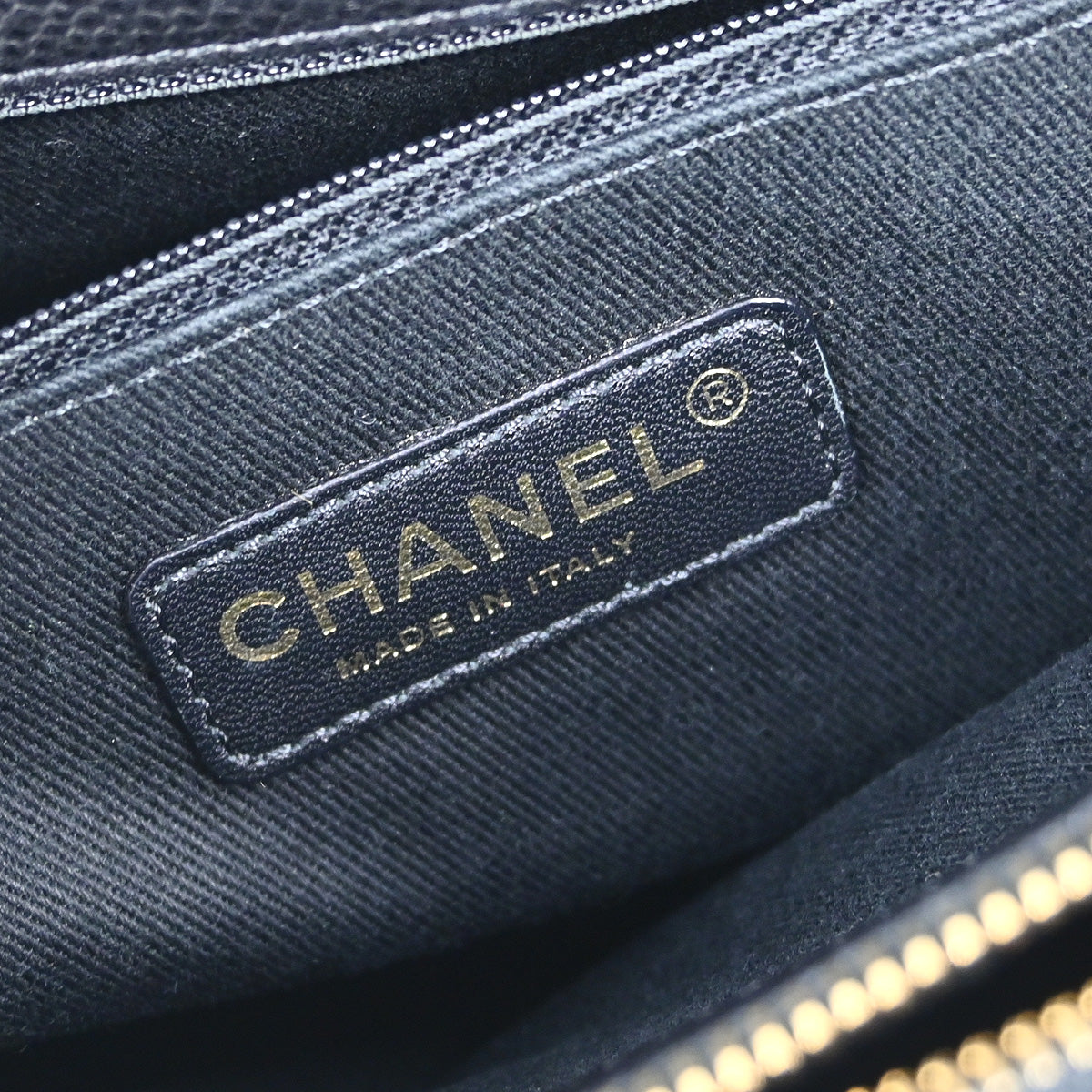 Chanel 2013-2014 Black Caviar Chain Shoulder Tote Bag