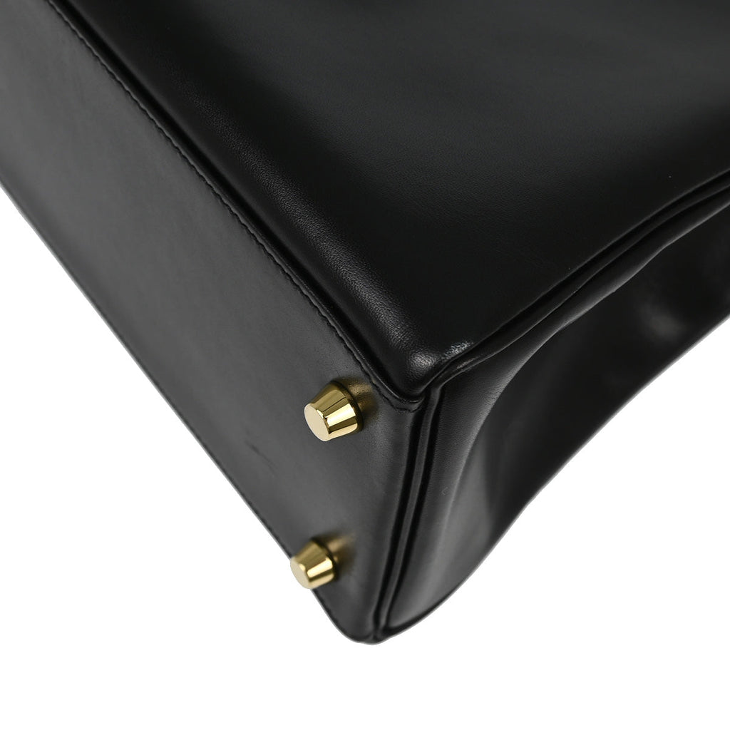 Hermes 2012 Black Box Calf Kelly 32 Retourne 2way Shoulder Handbag