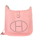 Hermes 2015 Rose Sakura Taurillon Clemence Evelyne 3 PM Shoulder Bag