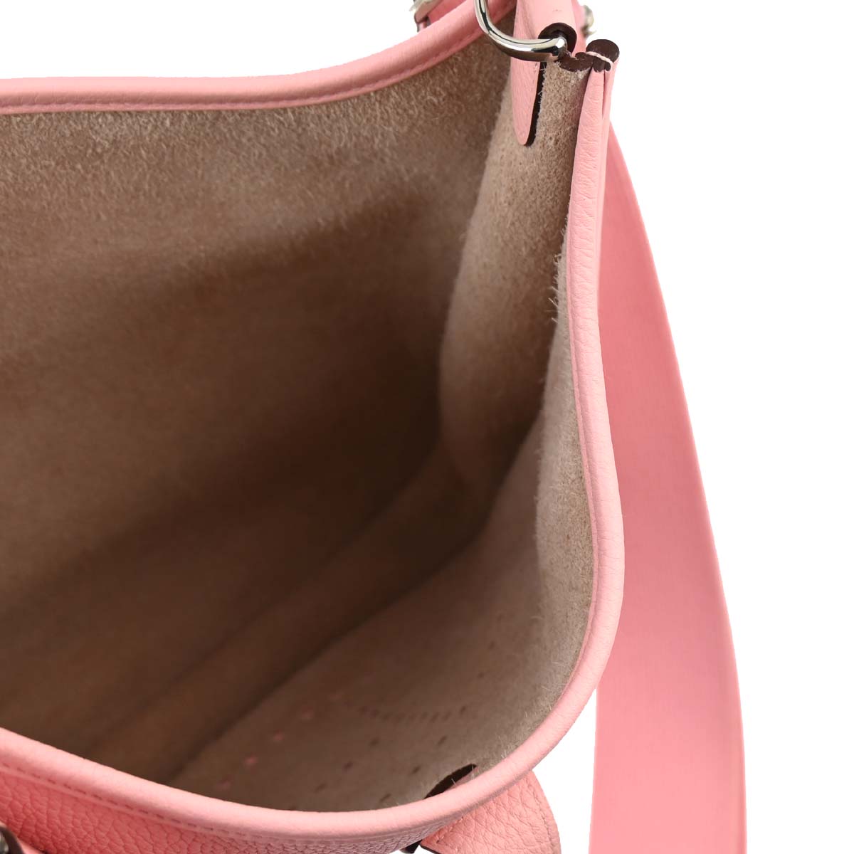Hermes 2015 Rose Sakura Taurillon Clemence Evelyne 3 PM Shoulder Bag