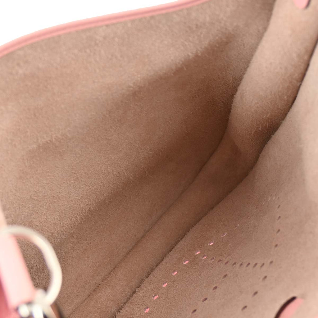 Hermes 2015 Rose Sakura Taurillon Clemence Evelyne 3 PM Shoulder Bag