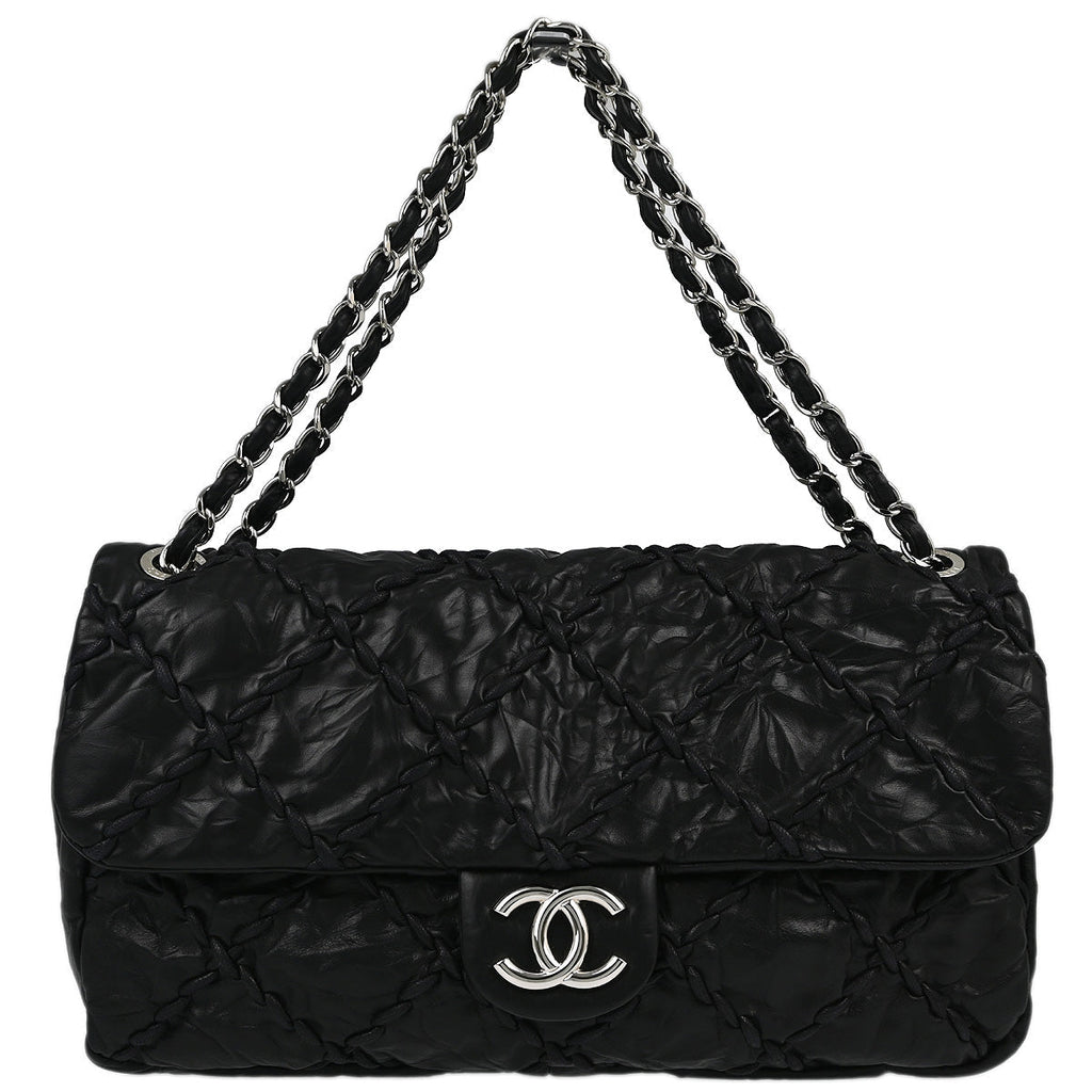 Chanel 2010-2011 Black Calfskin Ultra Stitch Chain Shoulder Bag