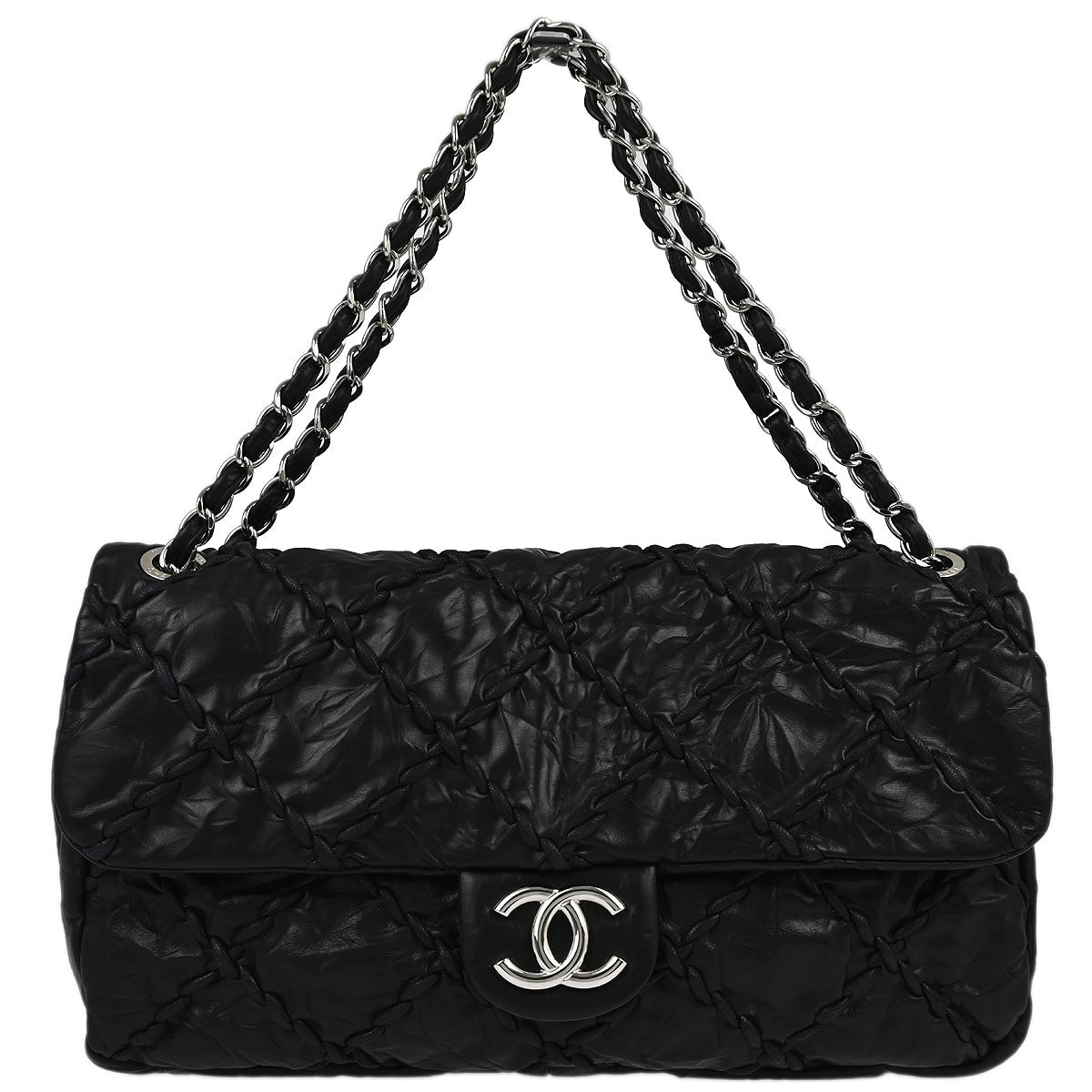 Chanel 2010-2011 Black Calfskin Ultra Stitch Chain Shoulder Bag