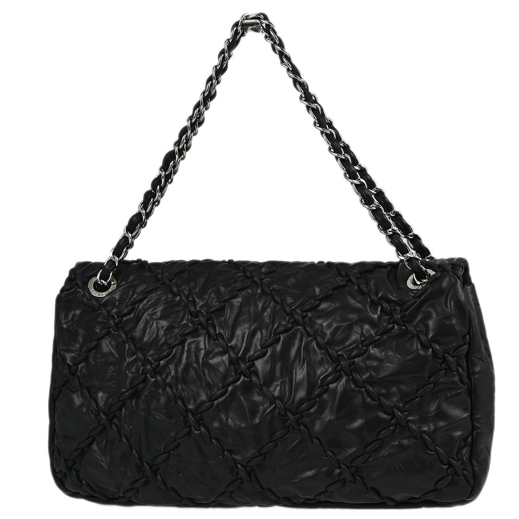 Chanel 2010-2011 Black Calfskin Ultra Stitch Chain Shoulder Bag