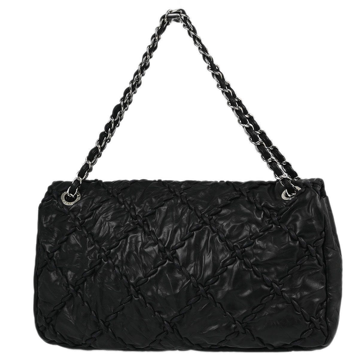 Chanel 2010-2011 Black Calfskin Ultra Stitch Chain Shoulder Bag
