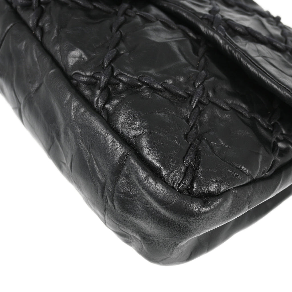 Chanel 2010-2011 Black Calfskin Ultra Stitch Chain Shoulder Bag