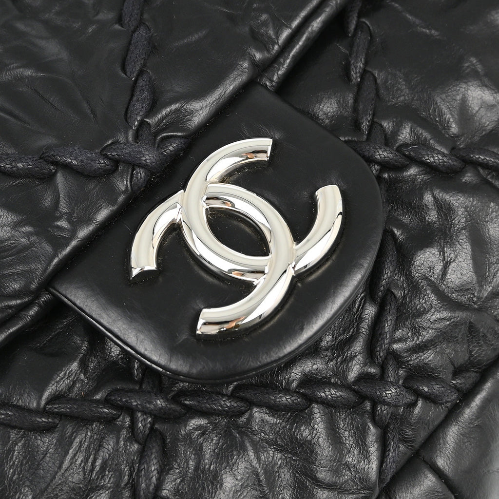 Chanel 2010-2011 Black Calfskin Ultra Stitch Chain Shoulder Bag