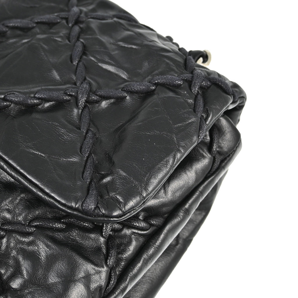 Chanel 2010-2011 Black Calfskin Ultra Stitch Chain Shoulder Bag
