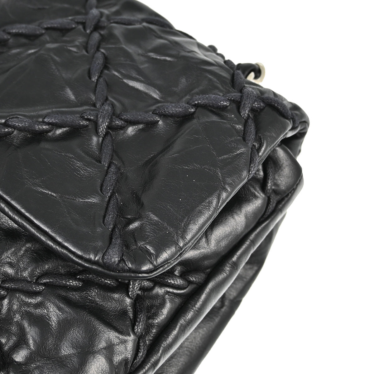 Chanel 2010-2011 Black Calfskin Ultra Stitch Chain Shoulder Bag