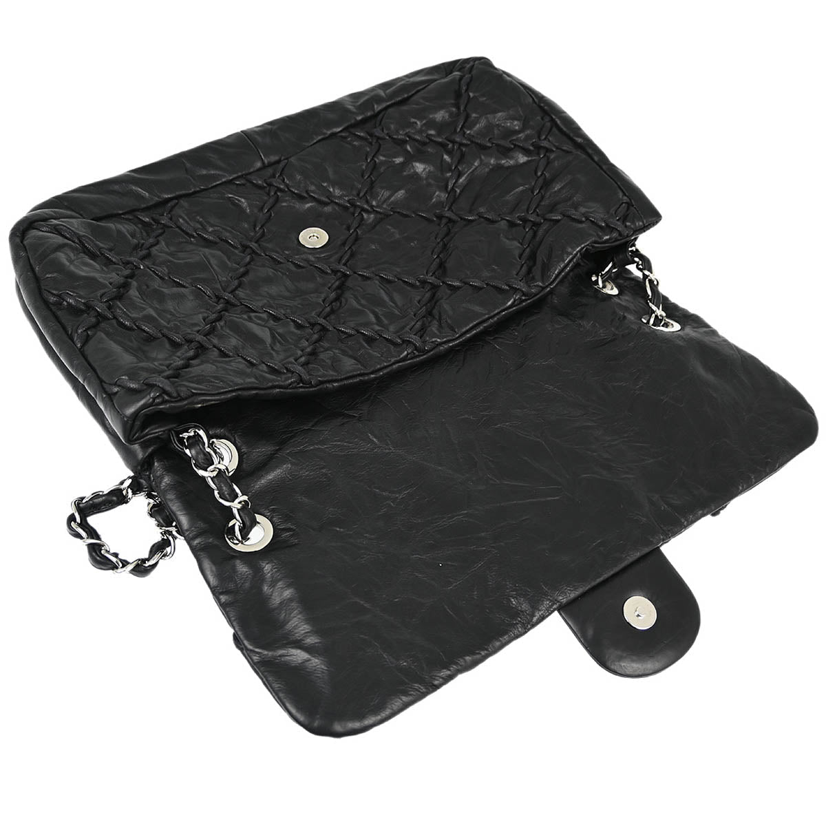 Chanel 2010-2011 Black Calfskin Ultra Stitch Chain Shoulder Bag
