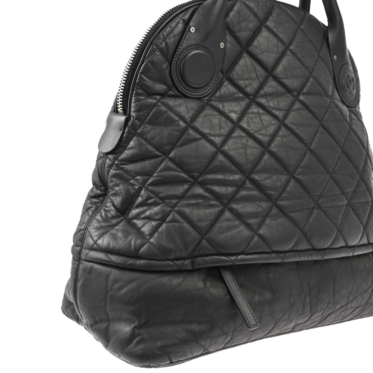 Chanel 2011 Black Glitter Fabric Coco Cocoon 2way Shoulder Handbag
