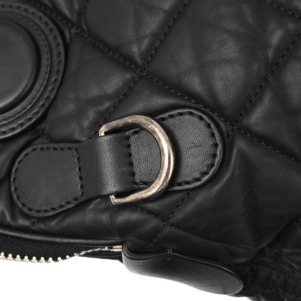 Chanel 2011 Black Glitter Fabric Coco Cocoon 2way Shoulder Handbag
