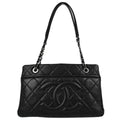 Chanel 2012-2013 Black Caviar Chain Shoulder Tote Bag